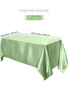 1PC Satin Tablecloth 102 X 58 Inch Overlay Satin Table Cover Rectangle Bright Silk Tablecloth Smooth Fabric Table Decoration For Wedding Banquet Party Events - Satin Tablecloth - View 17