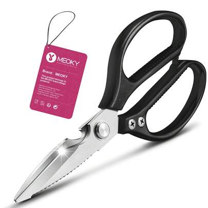 Meoky Tijeras de cocina, lavavajillas, accesorios de cocina, tijeras de cocina para carne, pollo, pescado, aves, hierbas y pan