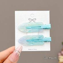 2pcs Seamless Hair Clips, Bangs Hairpins, Cute Girl Style Fringe Hair Clips - Multicolor - View 9