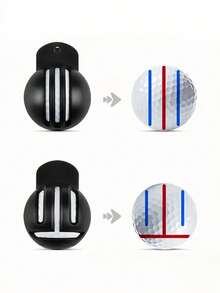 1/2 Set Of Golf Ball Marker Stands, With Anti-Slip Handles - Sturdy Structure, Featuring Alignment System And Alignment Lines - Dual-Sided Training Aid Tools - Usable On Both Sides - Easy To Use - Suitable For Golfing - Multicolor - View 5