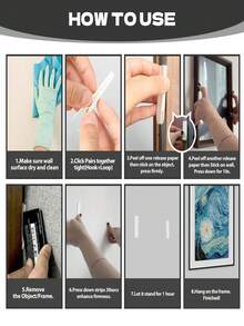 36 Peças Ganchos Fortes de Borracha para Molduras de Fotos - Adesivo Sem Danos, Adequado para Drywall, Ideal para Fotos e Decorações de Natal, Especialmente Adequado para a Temporada de Festas. Ganchos para Molduras de Fotos Sem Furos - Ganchos de Parede Removíveis de Dupla Face, Adequados para Molduras e Obras de Arte, Adesivos Resistentes à Água. - Ganchos de - Visão 4