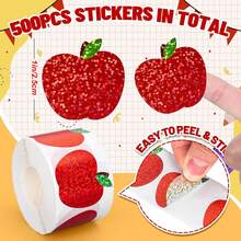 500 Sticker/Roll Apple Color Laser Sticker Label Sealing Sticker Reward Sticker Gift Packaging Sticker Party Small Gift - Multicolor - View 3