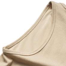 女士休闲轻薄罗纹背心，ESS 罗纹背心，KD3822 - 灰石卡其棕 - 查看 6