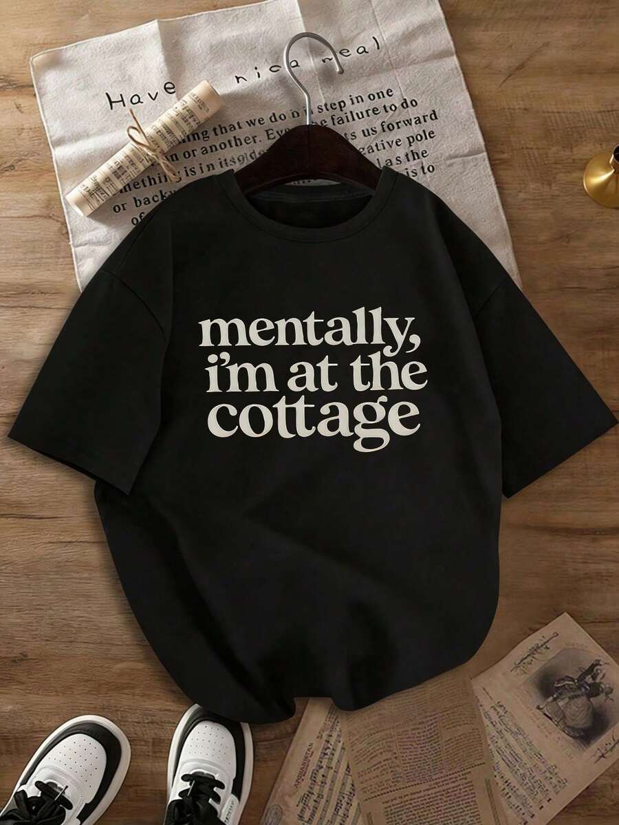 大码女式舒适T恤，以书籍和冰球为灵感，浪漫水洗日常穿着，读者T恤，BookTonk美学衬衫，舒适浪漫的读者礼物，水洗T恤。大码女装。休闲黑色夏季 - 黑色 - 查看 1