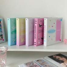 1pc Butterfly & Star Themed 4-Slot Photo Album Card Holder, Long Rectangular Scrapbook For Girls, 6 Inch - Photo Album - View 4