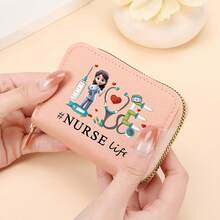 简约休闲护士节钱包，女士多卡位拉链信用卡夹 - 彩色 - 查看 2