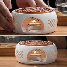 Ấm hâm trà có nến, ấm hâm trà bằng gốm có miếng đệm sắt, ấm hâm trà cà phê, ấm trà thủy tinh, ấm trà thép không gỉ, ấm trà gốm, v.v. - trắng - Xem 3