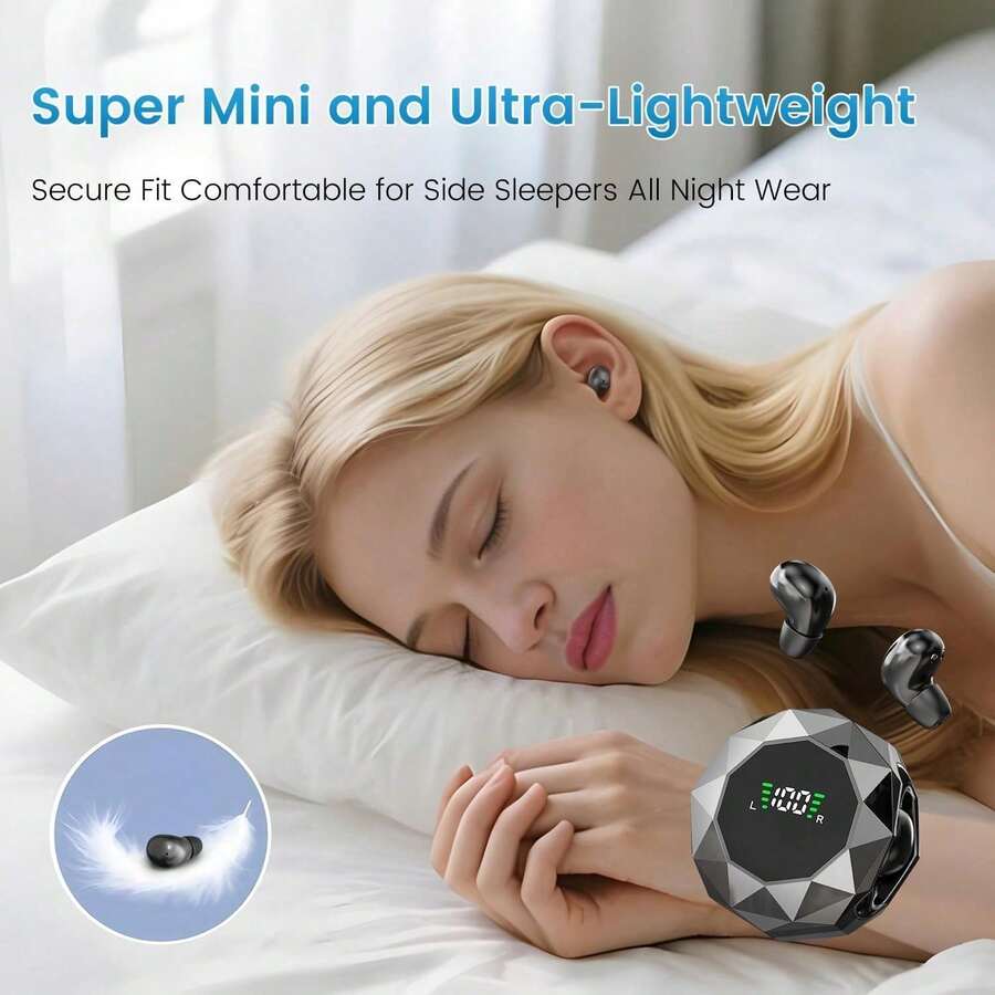 Wireless Earbuds Bluetooth, 2026 Bluetooth Earbuds Stereo Deep Bass Over Ear Bud, Waterproof Earphone For Gym/Running/Workout - Black - 查看 1