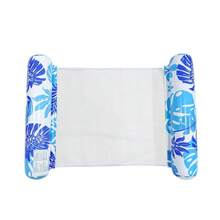 1件充气双管叶子吊床，PVC可折叠漂浮躺椅，适合夏季海滩、泳池派对和水上娱乐活动 - 兩管圓筒樹葉吊床 - 查看 11