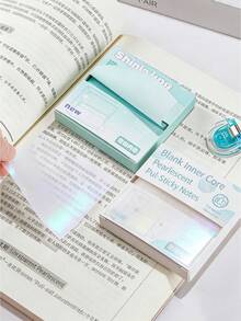 1 Pack 50 Sheets Transparent Glitter Self-Adhesive Sticky Notes, Memo Pad, Essential For Office & School - one-size - View 8