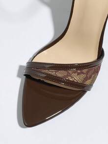 Giày sandal cao gót nữ, dép hở mũi ren lưới xuyên thấu gợi cảm, giày cao gót mũi nhọn màu nâu cà phê sang trọng, mũi nhọn hình trái tim đa năng, thích hợp cho buổi tối đi chơi, du lịch, kỳ nghỉ, Lễ Tạ ơn, Giáng sinh, Ngày động, Ngày của Mẹ, Halloween, Ngày Quốc tế Phụ nữ, quà tặng Ngày Valentine. - Cà phê nâu - Xem 8