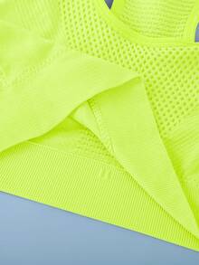 Women's Sports Bra, Racerback Yoga Fitness Running Crop Top Bra - Neon - View 7