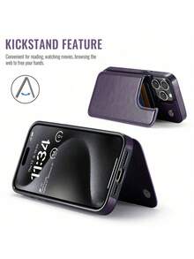 Tương thích với iPhone Air 17 16 15 14 13 12 11 Pro Max, 7/8/SE2/SE3, 16/15/14 Plus. Ốp lưng ví có ngăn đựng thẻ, chất liệu da PU, chân đế, khe đựng thẻ, khóa từ kép và khả năng chống sốc bền bỉ, màu tím đậm. - tím đậm - Xem 7
