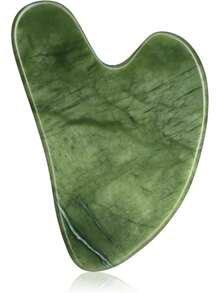 Gua Scraping Massage Natural Jade Guasha Board Therapy Point Treatment Dark Green - Dark Green - View 2