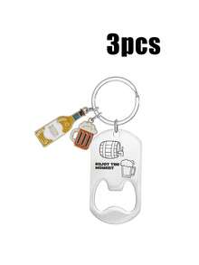 男士新款不锈钢啤酒瓶起子钥匙扣，DIY杯架，送给男友或父亲节的礼物 - 彩色 - 查看 5