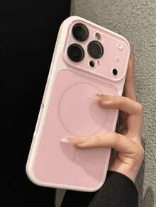 Ốp lưng điện thoại silicon hai màu cao cấp có nam châm, hỗ trợ sạc không dây cho iPhone 17 Pro Max, 17 Pro, 17, 16, 15, 14, 13 Pro Max, chống sốc và bảo vệ bằng silicon. - Hồng - Xem 3