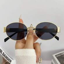 Round Metal Glasses, For Women And Men, Vintage Y2K Style Fashion , Suitable For Holiday Parties And Events. - 金光茶 - 查看 2