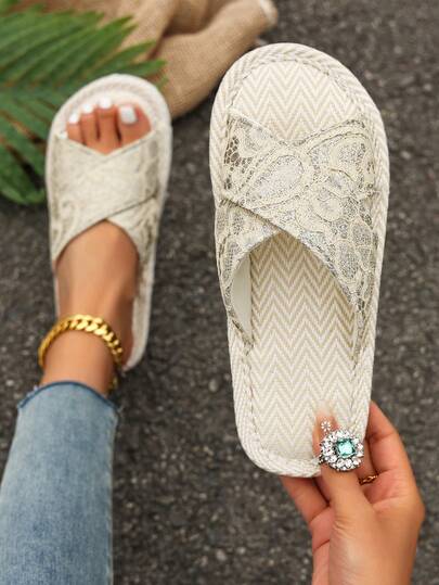 2026 Casual Open Toe Flat Sandals With Criss-Cross Straps, Suitable For All Seasons