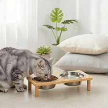2/3 bát ăn cho mèo được nâng cao, phù hợp với chiều cao ăn của mèo để giảm căng thẳng cổ. - 300ml - Xem 7