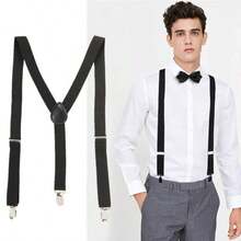 1pc Women's 2.5cm Wide Adjustable Suspenders, 4-Clip Suspenders Clothing Accessories - Multicolor - View 7