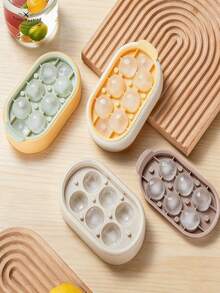 1pc Soft Silicone Ice Cube Tray, Homemade Round Ice Ball Maker, Refrigerator Ice Mold - Multicolor - View 2