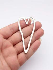 2pcs 84x37mm Hollow Heart Shaped Pendant, DIY Jewelry Making Necklace, Keychain, Phone Strap, Bracelet Craft Accessories - Hollow Heart - View 8