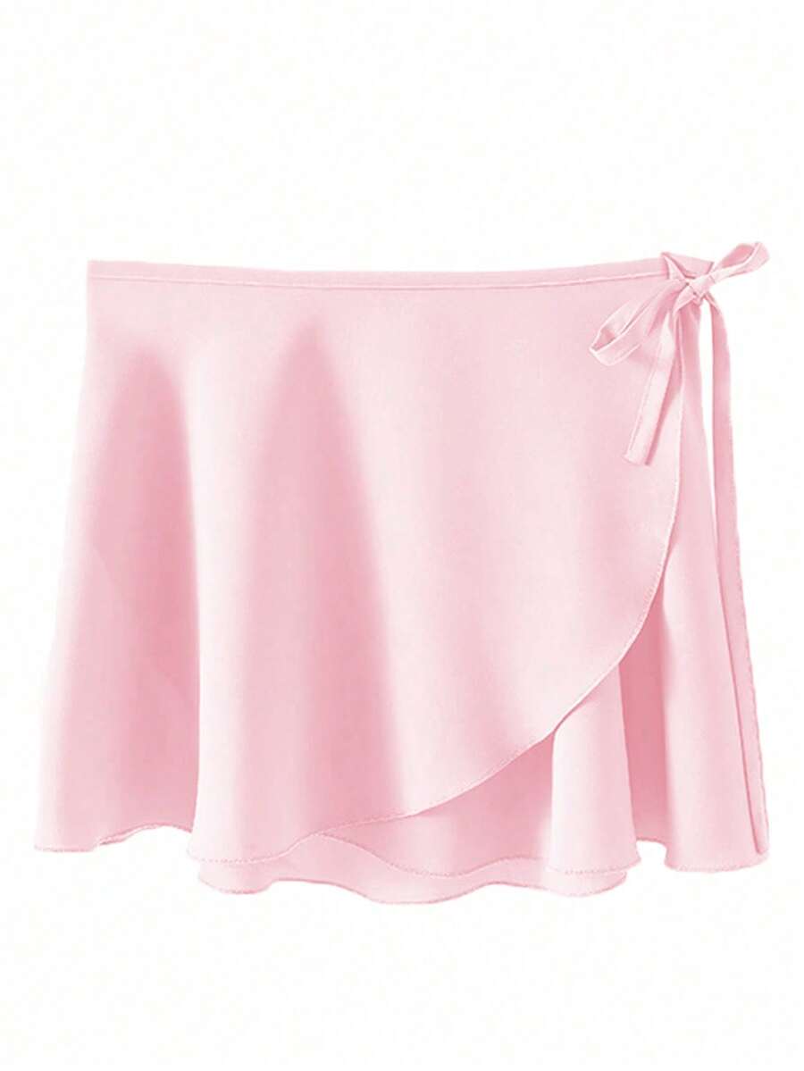 balletto 芭蕾舞裙，松紧腰带系带设计，粉色春季舞蹈练习裙 - 粉色 - 查看 1