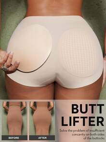 Women's Shaping Panties With Removable Butt Pads, Seamless Design For Lifting And Enhancing Buttocks, Creating A Perfect Figure - Apricot - View 2