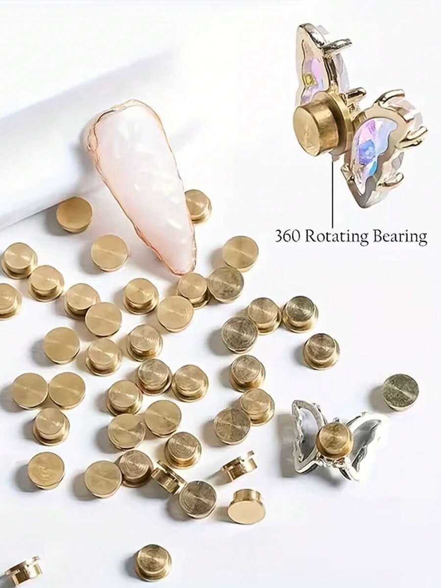 5/10/15 piezas Decoraciones de uñas giratorias con mariposa y flor con bases giratorias con cojinete y caja de almacenamiento, para diseño de arte de uñas, colgante de joyería, anillo de arte de uñas, cojinete, funda de teléfono, figura de dibujos animados, plato giratorio, accesorios artesanales caseros, Día de San Valentín, temporada de bodas, recuerdos, regalos para damas de honor