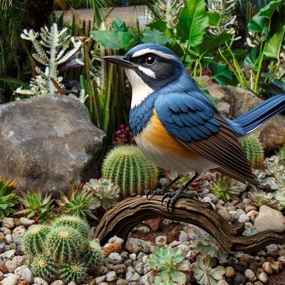 2D亚克力逼真迷你鸟花园插牌，户外花园装饰，自然风格庭院景观摆件