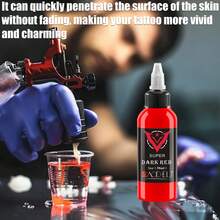 1盎司纹身墨水 - 黑红纹身墨水 - 经典黑红组合墨水套装 - 适用于专业纹身师和纹身艺术家 - 彩色 - 查看 7