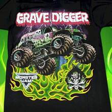 Back To School 100 Cotton Short Sleeve Casual Tee New Grave DiggerS Monster Jam Truck Black Classic Mens T-Shirt Bovfrie - 黑色 - 查看 6