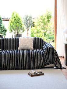 1pc Bohemian Style Sofa Cover, Pet Proof Sofa Protector, Machine Washable Home Decor Suitable For L-Shaped Sectional, Loveseat, And 3-Seater Sofa - Black - View 5