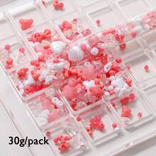 30g Mini Acrylic Beads Randomly Mixed Heart Shape, Bow, Spacer Beads For Bracelet Making DIY Mobile Phone Chain Earring Jewelry Handmade Accessories [Size: 2.5-10mm] - 2.5-10mm Mini Beads - View 17