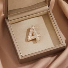 1pc New Rhinestone Number Brooch, Luxury Elegant Lucky Number Brooch, Pearl & Diamond Decor Brooch - Multicolor - View 8