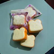 1pcCute Milk Toast Design With Soft Slow Rebound Material, Comfortable To Squeeze, Great For Stress Relief And Relaxation. Realistic And Delicate, Lightweight And Easy To Carry. Perfect For Daily Decompression And Collection. - Multicolor - View 5