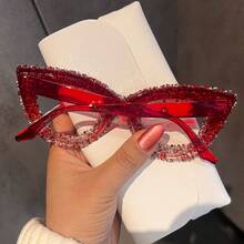 Candy Frame Bling Rhinestone Cat Eye Glasses For Women - Non Prescription Fashion Eyeglasses - Multicolor - View 4