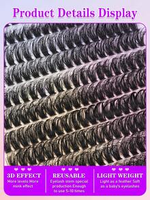 14 Rows, 280 Clusters DIY Eyelash Extension Kit, Cluster Lashes With Dedicated Tools For Natural & Voluminous Look, Easy Home Application (Salon-Like Lash Effect) - View 2