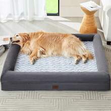 WNPETHOME - Cama extragrande para perro lavable con funda impermeable extraíble sofá cama grande ortopédico para mascotas con lados de refuerzo para dormir - gery oscuro - Ver 1
