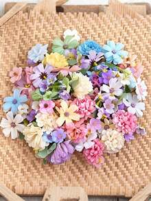50pcs Artificial Flower Heads, Assorted Sizes Lifelike Flowers, Mini Daisies, Suitable For Wedding DIY, Christmas Decoration, Home Decor, Party - Multicolor - View 11