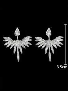 1 Pair Classic Fashionable Bridal Luxury Women's Cubic Zirconia Stud Earrings For Women Daily Wear - Silver - View 4