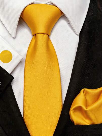 1pc Yellow Striped Handmade Necktie, Women's Fashion Headband, JK Uniform Tie, Striped Long Skinny Design, Suitable For Casual, Weekend Outing, Date, Campus, Street Photography And Other Occasions, Fashionable Multifunctional Accessory, Also Can Be Used As Valentine's Day Decoration And Gift