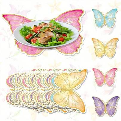 12/4 piezas Manteles de papel desechables con tema de mariposa para decoración de primavera en cocina, restaurante y fiestas. Perfectos para picnics, comidas diarias y entusiastas de la decoración del hogar. Regalo ideal para amantes de la decoración de mesa