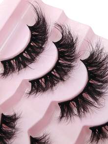 Hinarin 7 Pairs Messy Natural Cat Eye Lashes Cat Eye Look Wispy Lashes Eye End Elongated Full Strip Soft Natural Realistic Crossed False Eyelashes Strip Lashes For Fashion Girls As Gifts Fake Eyelashes False Lashes Individual Cluster Lashes - Black - View 4