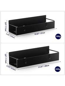 Magnetic Spice Storage Rack, Black Metal Refrigerator & Oven Organizer - View 4