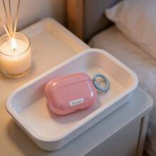 简约纯粉色挂式耳机保护套，兼容 Pro 3、新款 Pro 2、可爱 Apple 4 极简风 3，女士个性化半耳机保护套 - 粉色 - 查看 2