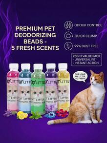 PETSIN 一瓶250毫升猫砂除臭剂，立即消除异味和尿味，99.9%除臭，宠物除臭剂，适用于猫。，宠物空气清新剂，也适用于其他小动物 - 彩色 - 查看 6