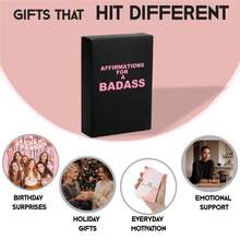 Inspirational Cards - Daily Motivational Cards: A Fun Little Birthday Gift For Women, Perfect For Friends, Sisters, And Colleagues. Each Card Features A Humorous And Empowering Daily Affirmation, Making This An Ideal Choice For Mindfulness Gifts, Mental Wellness Gifts, Birthdays, Christmas, Mother's Day, Party Games, And Camping Activities. - Motivational Cards for Self-confidence - View 2