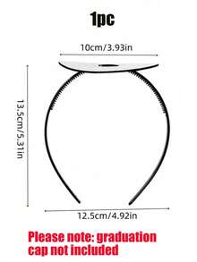 1pc/3pcs Graduation Cap Headband, Black Plastic Buckle Fixation, Adhesive Graduation Cap Headband Hair Accessory, Graduation Student Supplies - Graduation Cap Headband - View 11