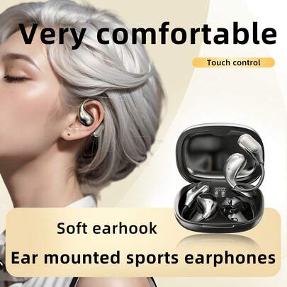 真无线夹式睡眠耳塞，智能舒适入耳式耳机，TWS 高保真杜比低音，支持 ACC 立体声高清通话，适用于安卓和 iOS 系统，运动耳塞，音乐耳机，情人节礼物